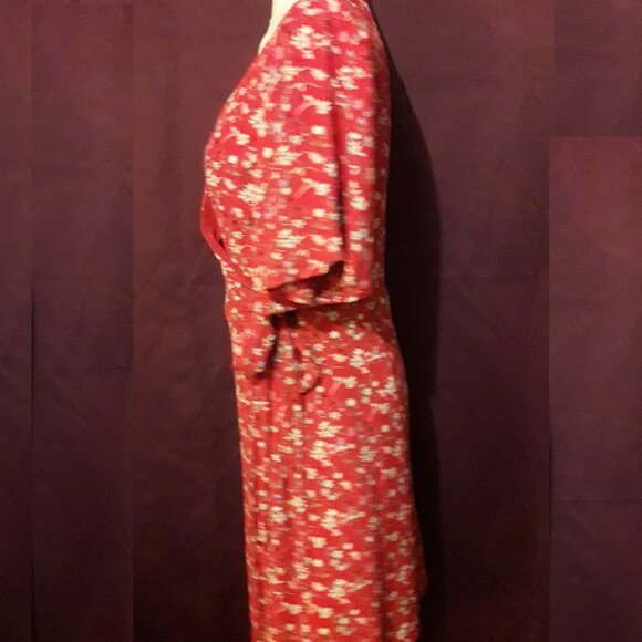 Sanctuary Pink Faux Wrap Floral Print Flutter Sleeve Boho Summer Dress Small - Picture 6 of 9